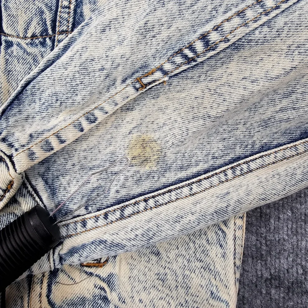 VTG Electricity Acid Wash Denim Trucker Jacket Mens M Blue 80s 90s Eberle Button